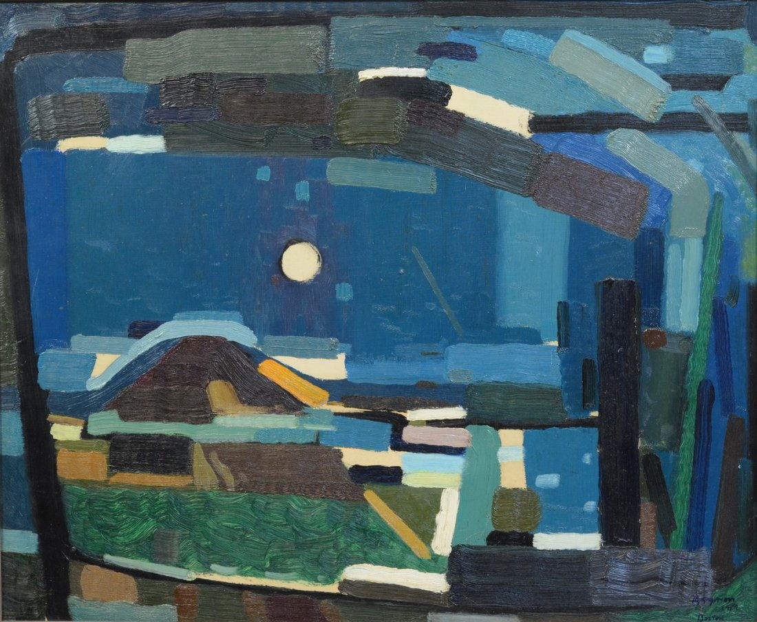 Ralph Gagnon (American, 1919-1996), oil on masonite, (1 of 4)