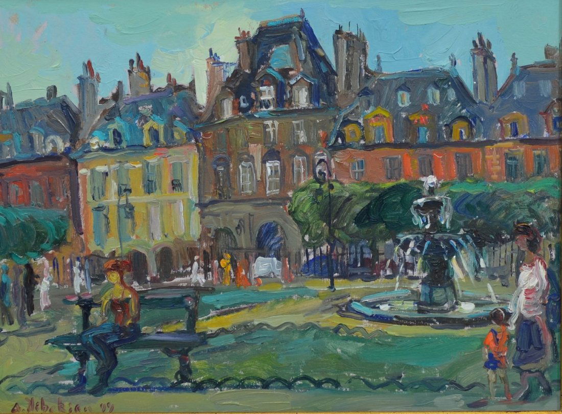 Areg Elibeckian (Aremnian, b 1970), oil on board, City (1 of 3)