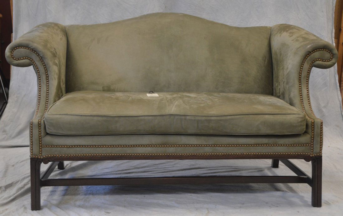 Hancock & Moore Chippendale style ultra suede camelback (1 of 10)