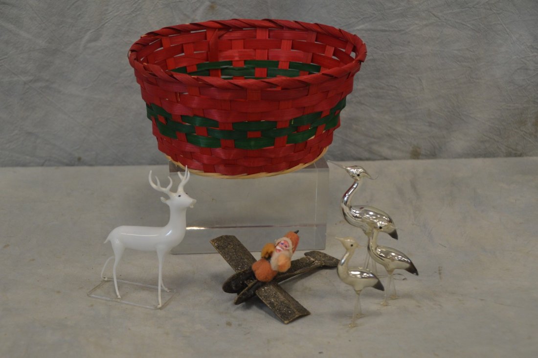 5 Vintage Christmas ornaments, blown glass Art Deco (1 of 5)