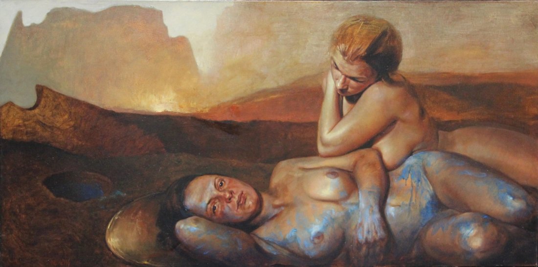 American School (20th Century), oil on canvas, "The (1 of 2)