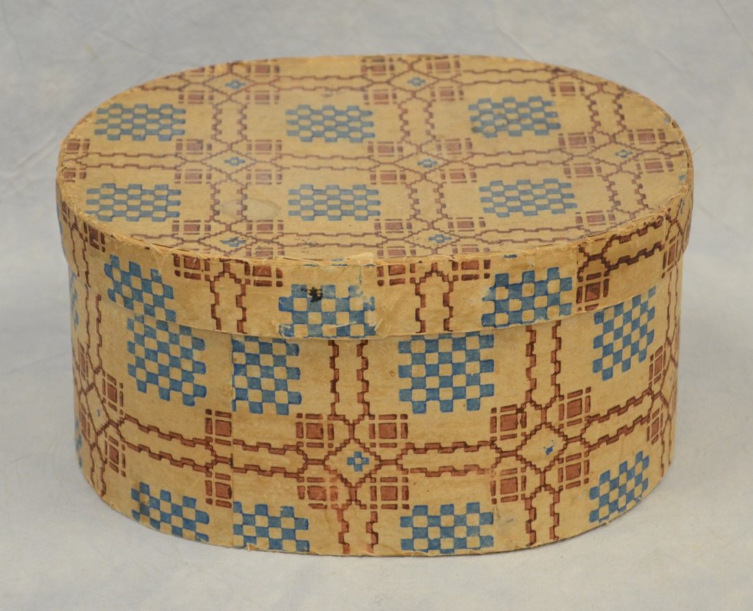 Wallpaper box, Maine origin, c 1890, 10" x 8-1/4" x (1 of 3)