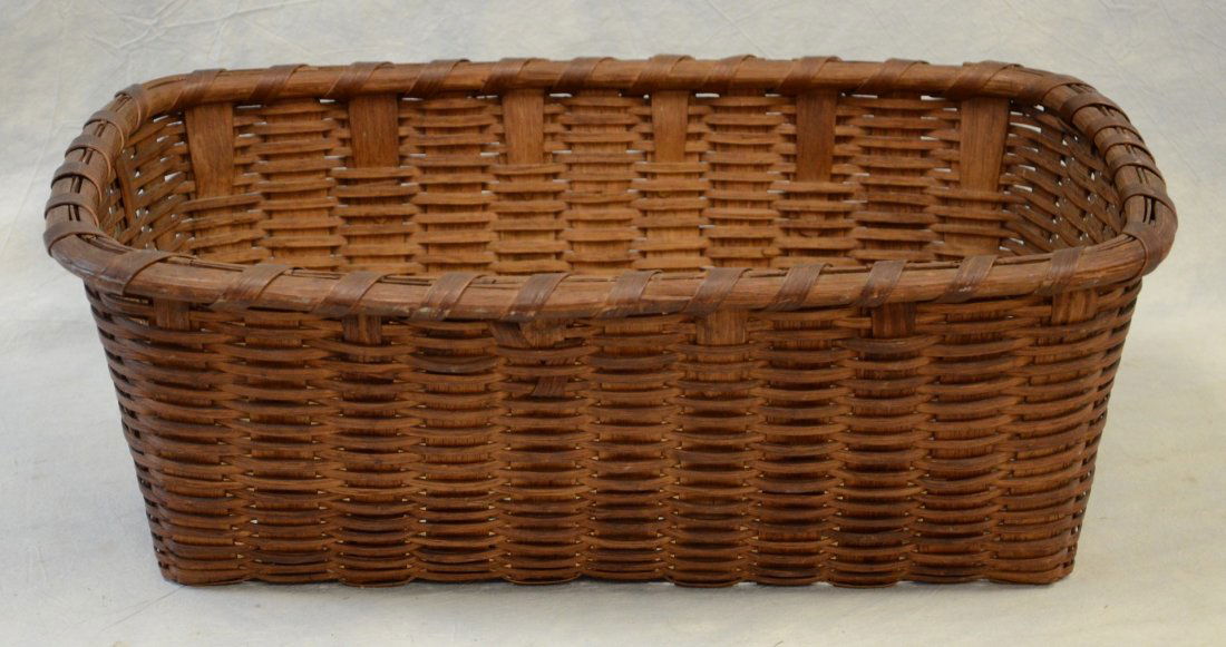 New Jersey oak splint rectangular basket, mint (1 of 3)