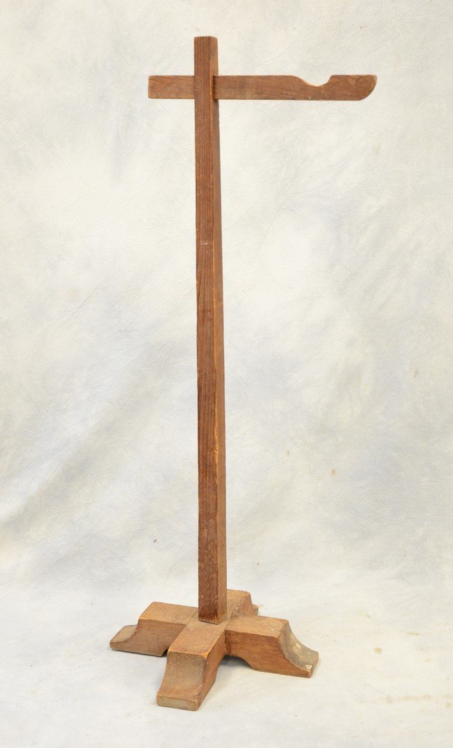 Long leaf pine sewing basket hook,  mortise through (1 of 1)