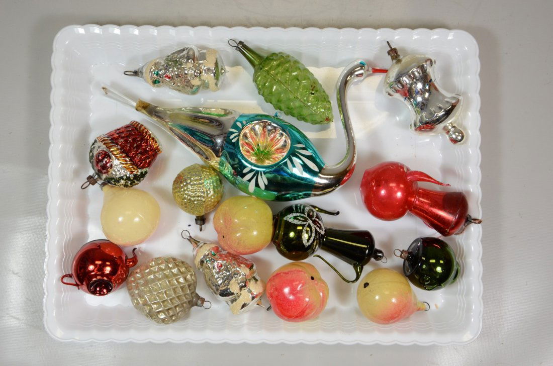 15 vintage Christmas ornaments, blown glass including (1 of 1)