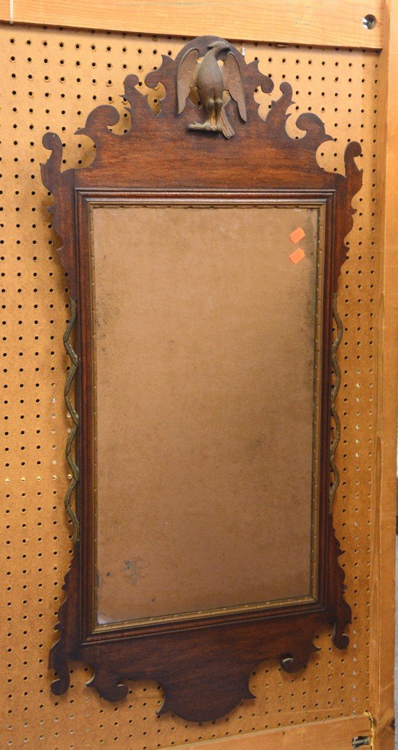Mahogany Chippendale fretwork wall mirror (1 of 3)