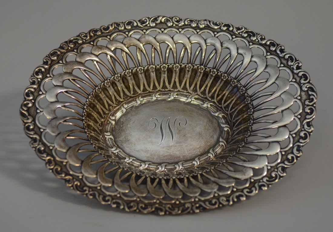 Black Starr & Frost reticulated sterling bowl, 10-1/4": Black Starr & Frost reticulated sterling bowl, 10-1/4" across, 7.16 troy oz