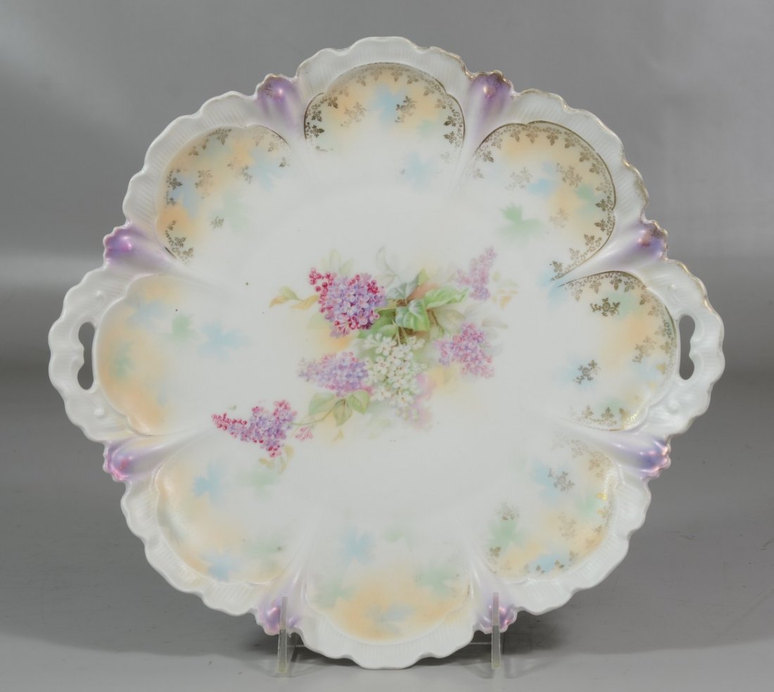 RS Prussia porcelain handled sandwich plate, decorated (1 of 2)
