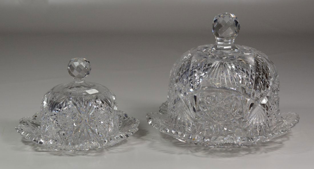 2 American Brilliant period cut glass covered dishes, (1 of 1)