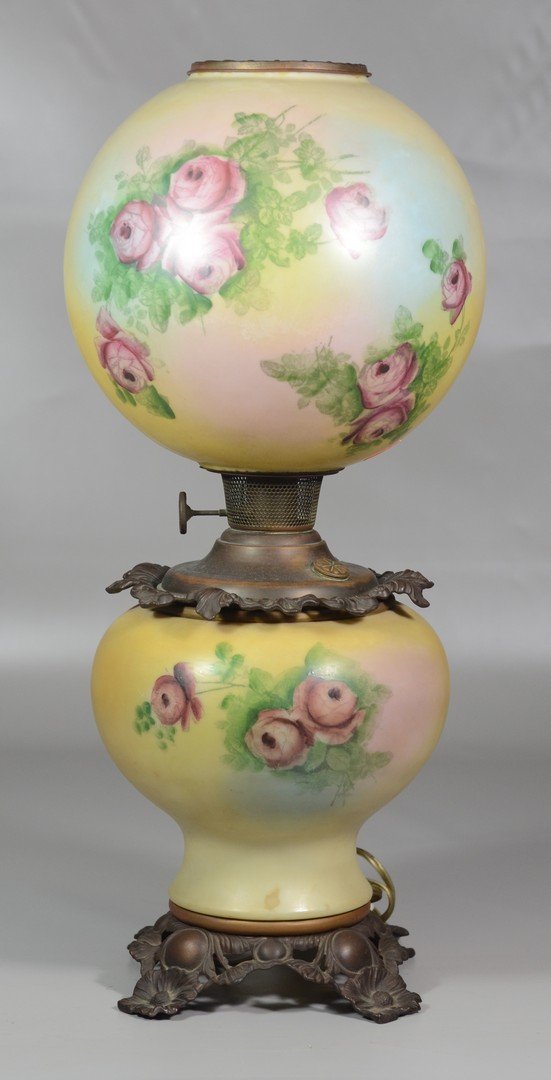 Gone with the Wind lamp, shade & base painted with (1 of 2)