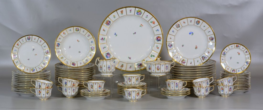 75 pcs of Royal Copenhagen "Henriette" hand painted (1 of 7)