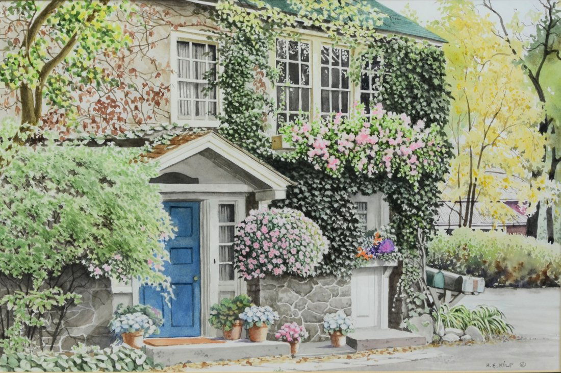 Hazele E Kilp (American, 20th Century), watercolor, (1 of 3)