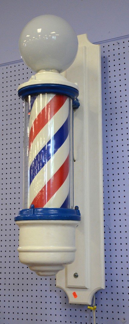 Wall mount electric barber pole, early-mid 20th c (1 of 1)