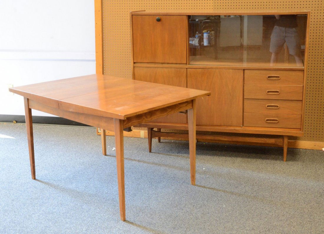 Mid Century Modern style table and dining room cabinet, (1 of 1)
