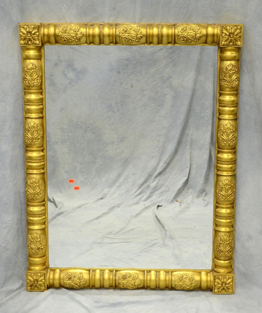 Gilt Half Spindle Empire-Style Wall Mirror, 20th (1 of 1)