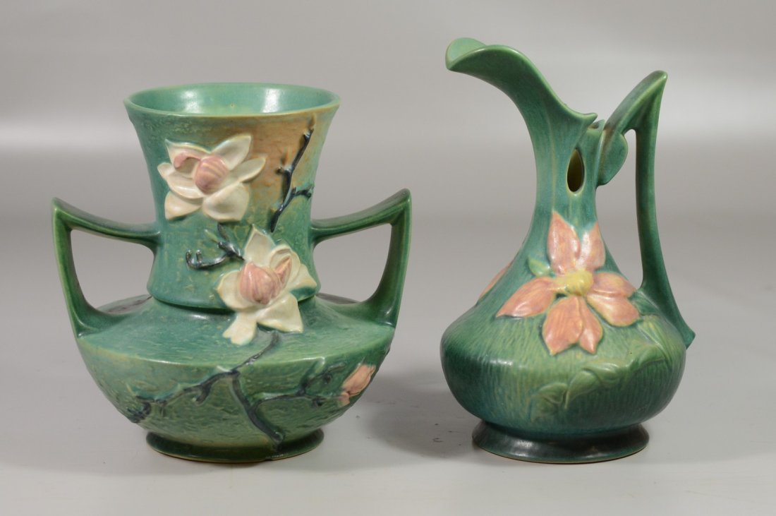 2 Pieces Roseville Pottery, to include Magnolia (1 of 4)
