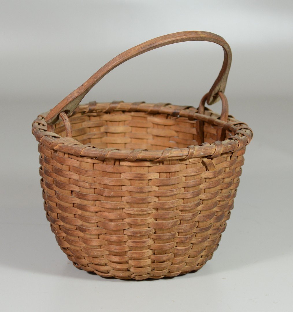 Brown Swing Handle Basket, 7 3/4" diameter x 9 1/2" h , (1 of 3)