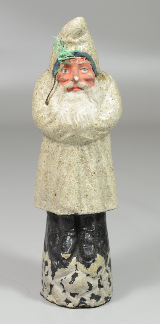 Paper mache Santa, marked Germany, 9-1/4" h (1 of 2)