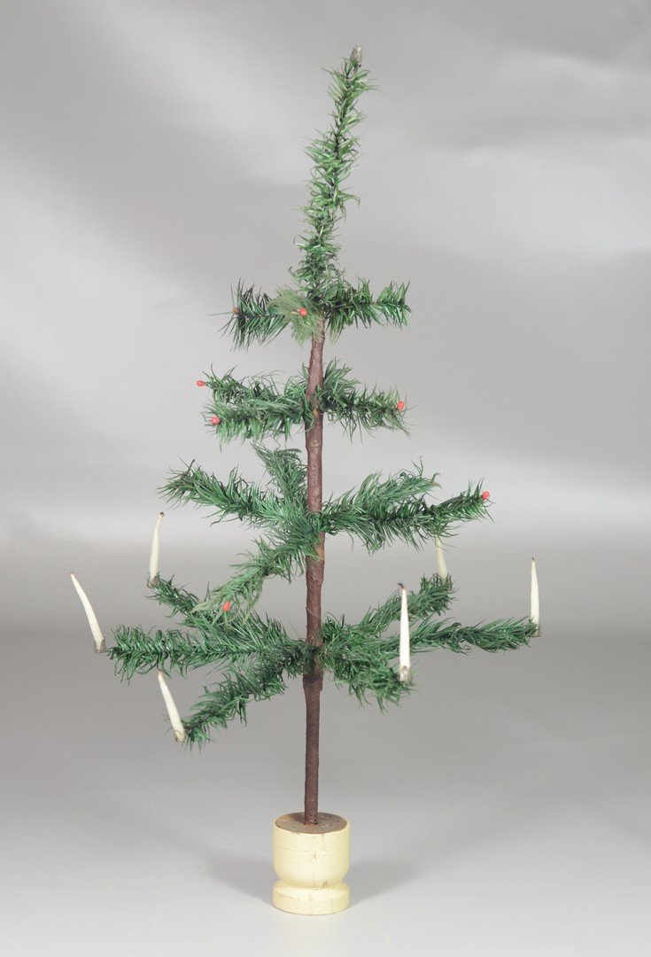 Feather tree, with candles and berries, 18" tall, RCA, (1 of 2)