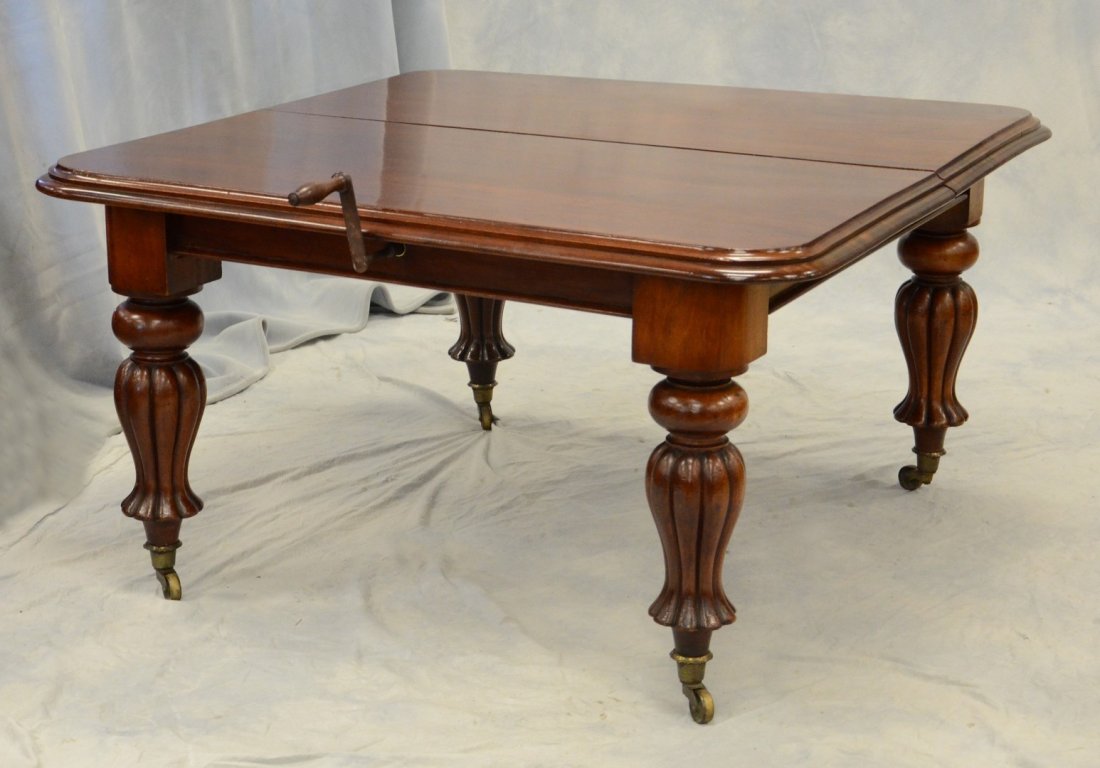 English Victorian mahogany extension dining table with (1 of 6)