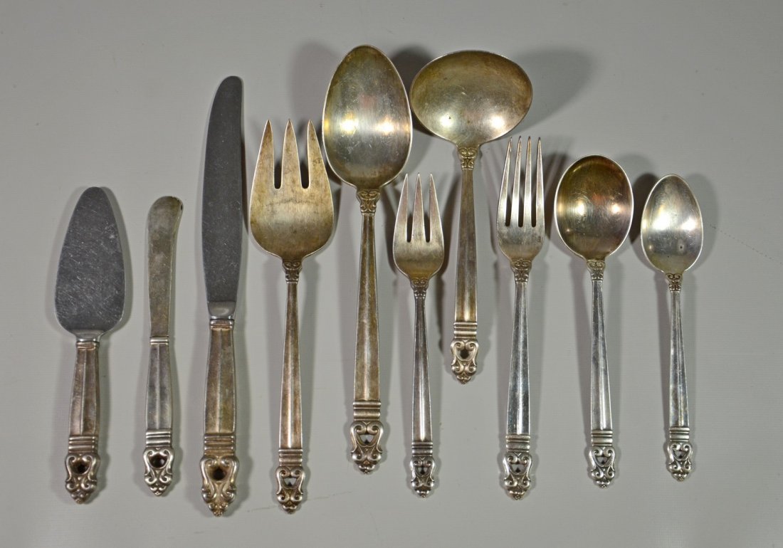 54 pcs International "Royal Danish" pattern sterling (1 of 3)