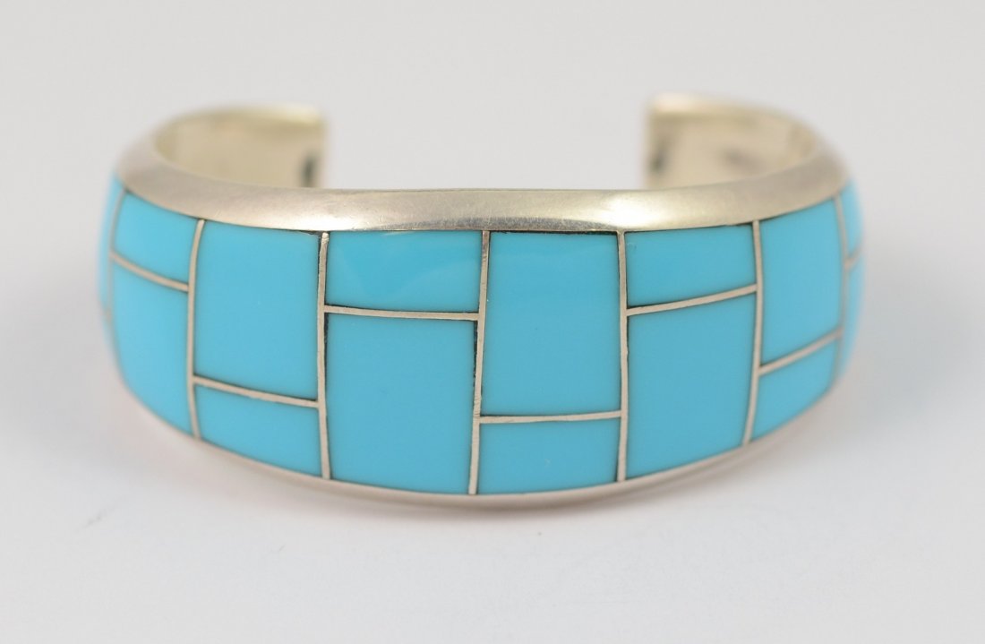 Bennie Touchine, Navajo sterling & turquoise cuff (1 of 3)
