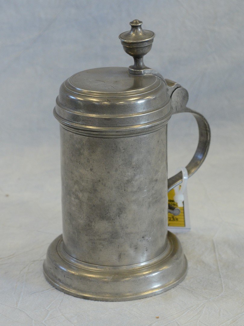 Early 19th century German pewter beer stein or (1 of 4)