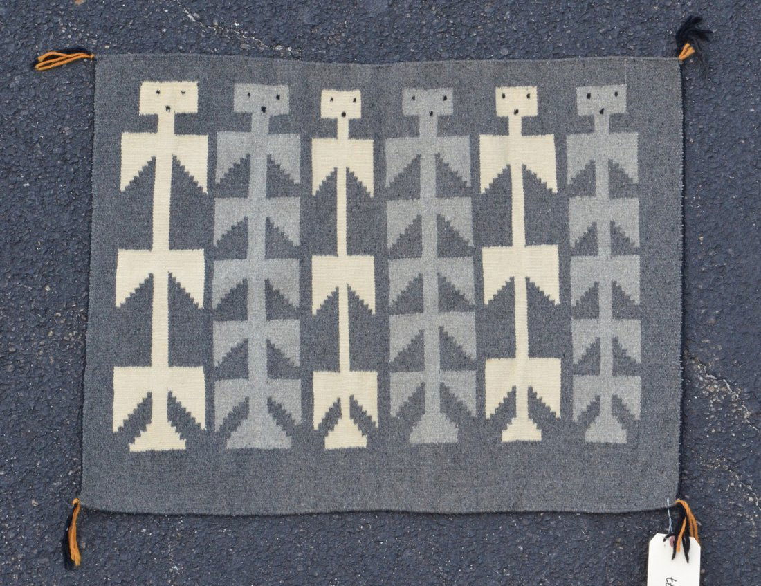 Native American Shiprock gray, white & black wool woven (1 of 2)