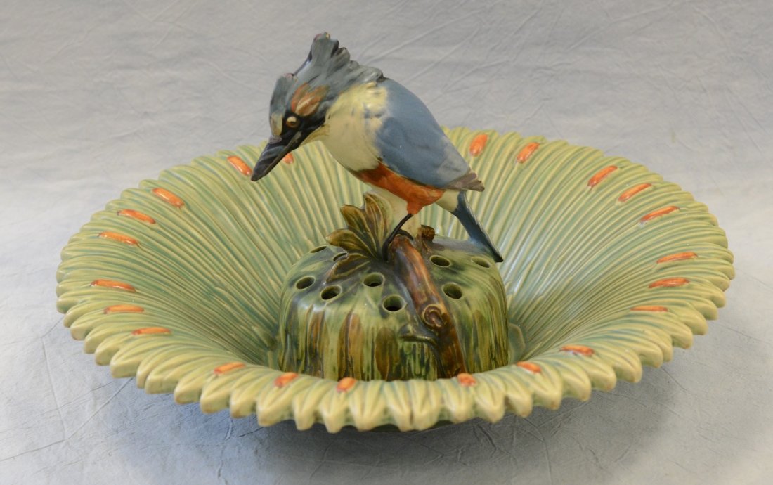 Weller Ardsley cattail center bowl with kingfisher (1 of 8)