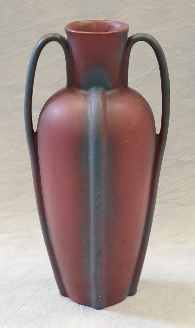 Van Briggle Pottery large double handled vase, no (1 of 5)