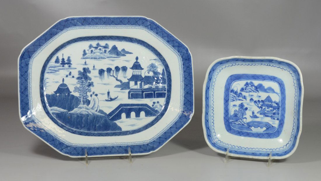 Chinese Export porcelain Canton pattern platter & (1 of 2)