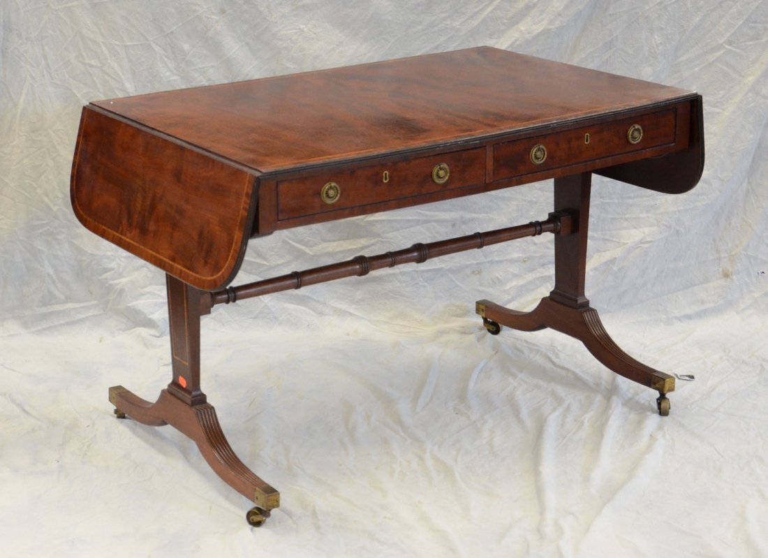 Mahogany Regency style drop leaf sofa table with 2 (1 of 3)