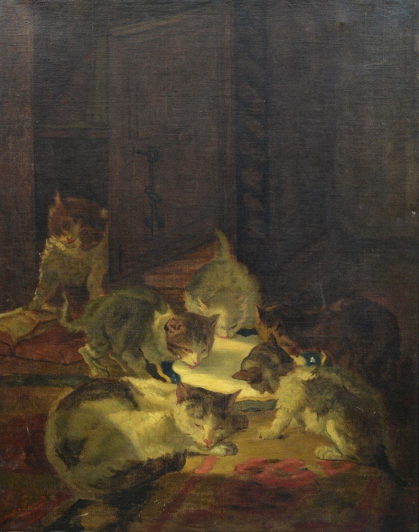 J Dundas Lippincott (American, 19th Century), oil on (1 of 3)