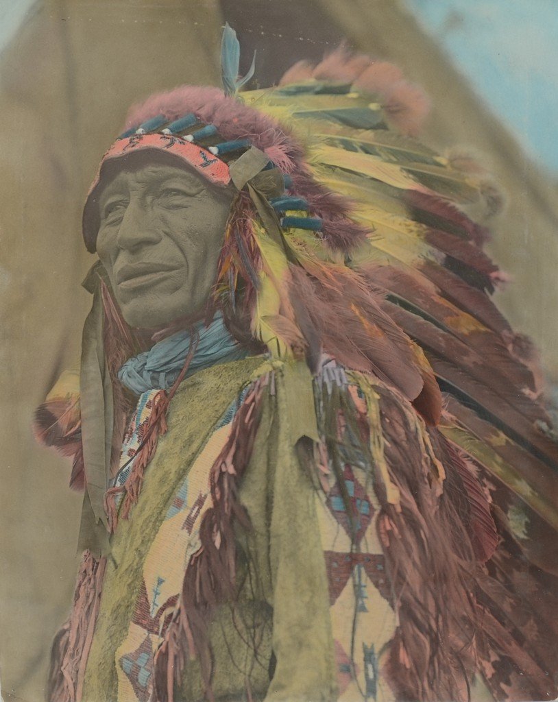 19th/20th Century Hand Colored Photograph, Native (1 of 2)