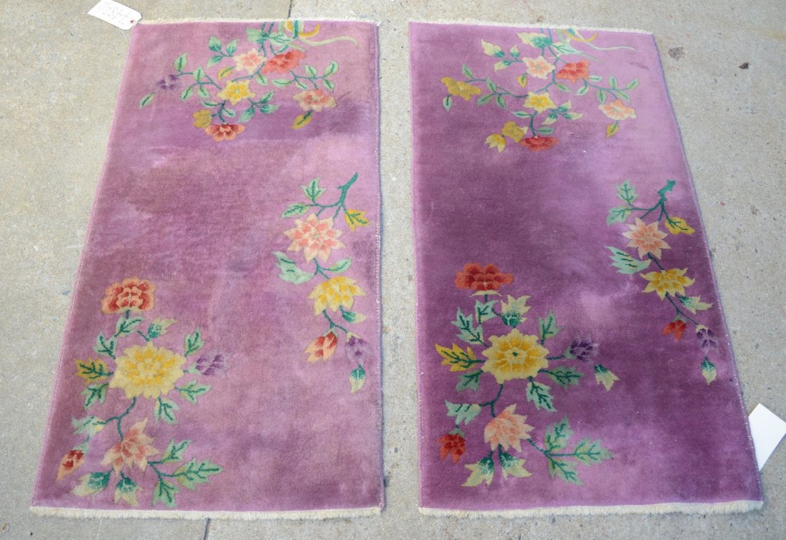 (2) Nichols Chinese throws, 24" x 47": (2) Nichols Chinese throws, 24" x 47"