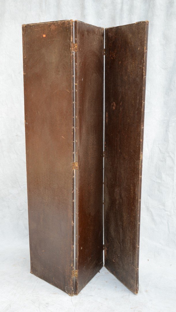 3 panel folding screen with textured fabric, 68 "h, (1 of 1)