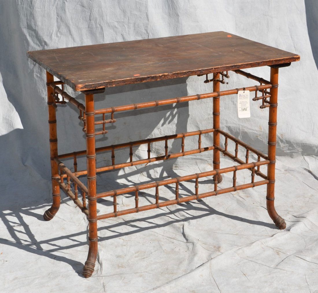 Bamboo turned Victorian side table, 36" x 22" (1 of 1)