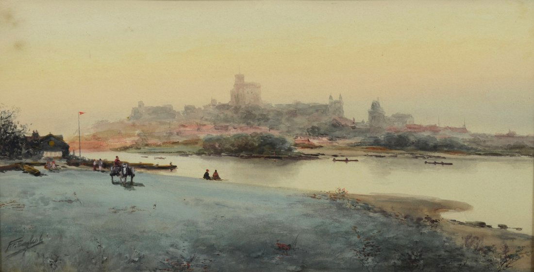 Frank F English (American, 1854-1922), watercolor, (1 of 3)