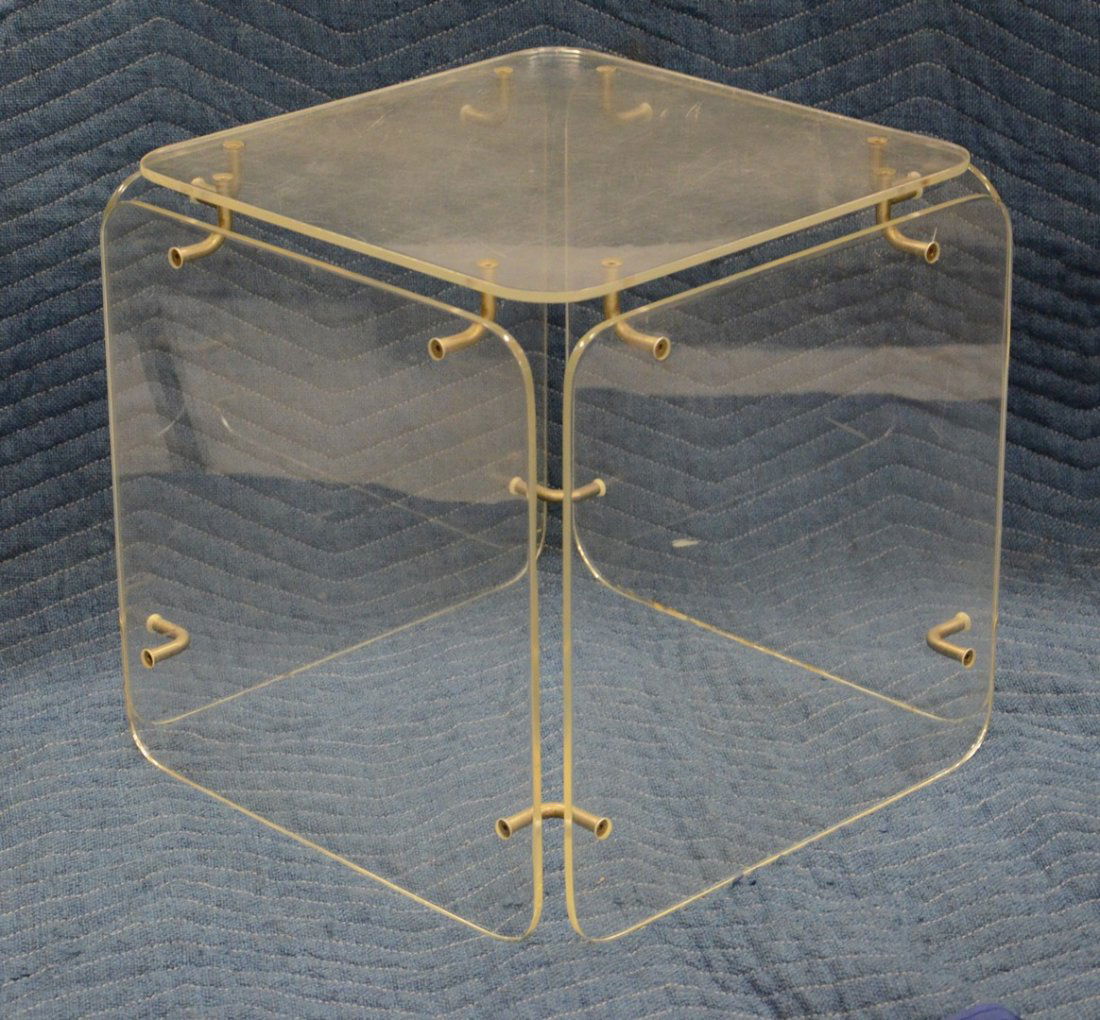 Jointed Lucite side table, 16-1/2" h, 17" square (1 of 1)