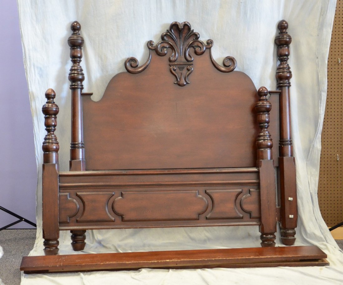 Ralph Lauren Victorian style bed, overall 67" h, 66" w, (1 of 2)