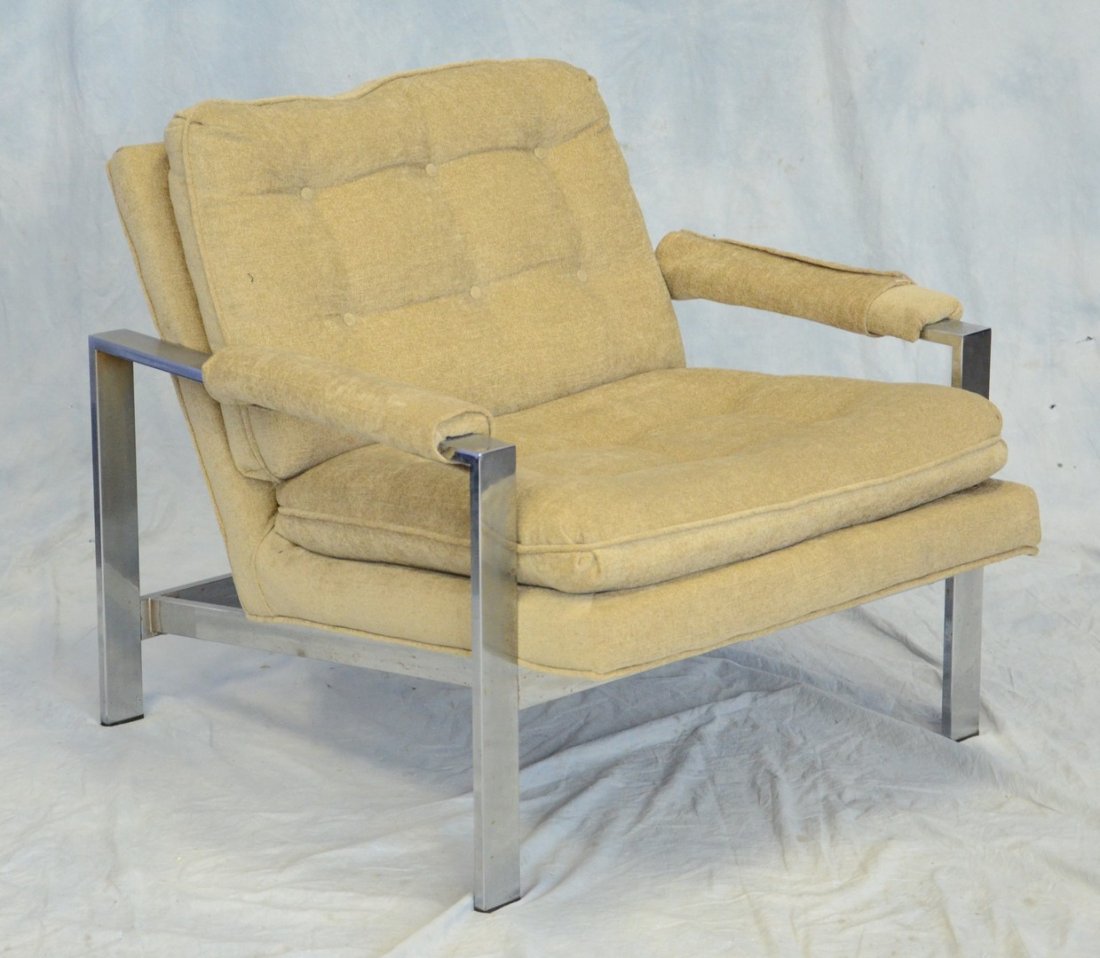 Knoll mid century modern chrome and upholstered arm (1 of 2)