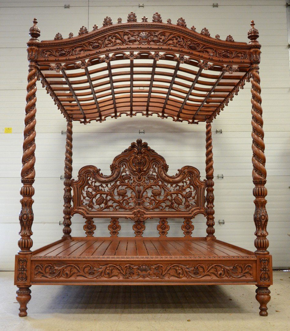 Filipino king size carved canopy bed, overall measures (1 of 1)