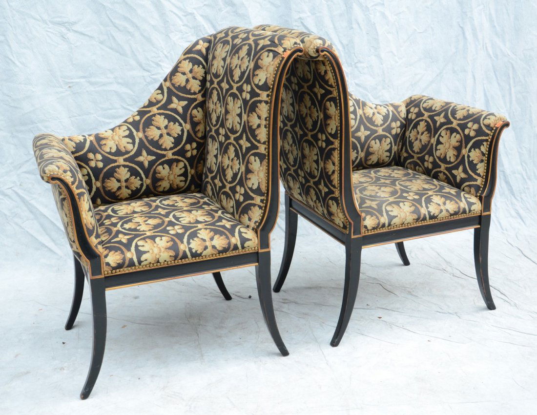 Karges Furniture Company pair upholstered fireside (1 of 4)