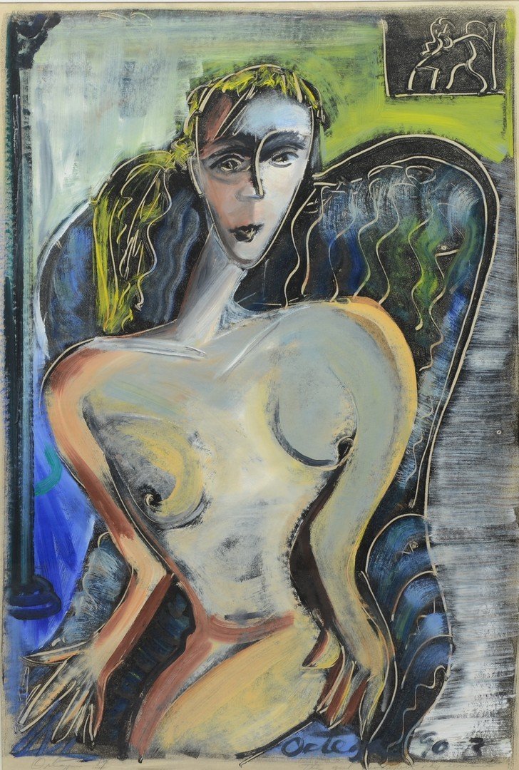 Alfred Ortega (American, PA, 20th Century), monoprint, (1 of 4)