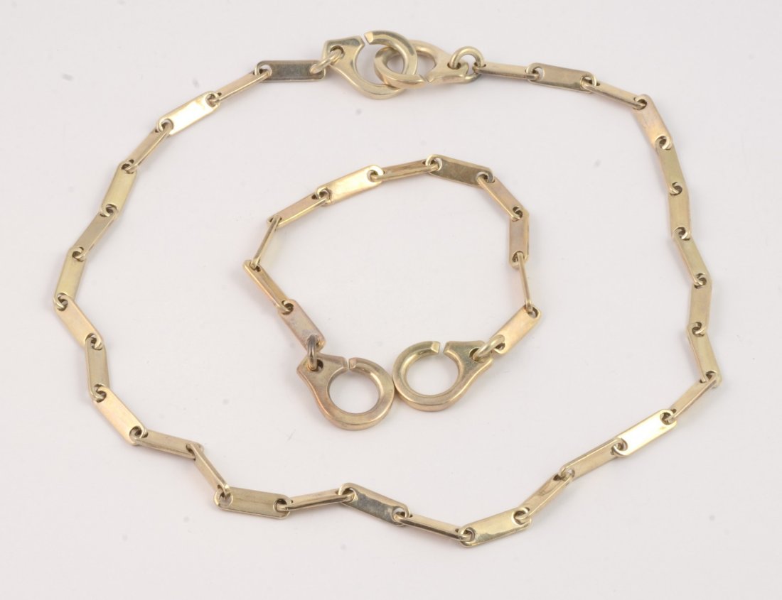 Handmade sterling silver necklace & bracelet, puzzle (1 of 1)