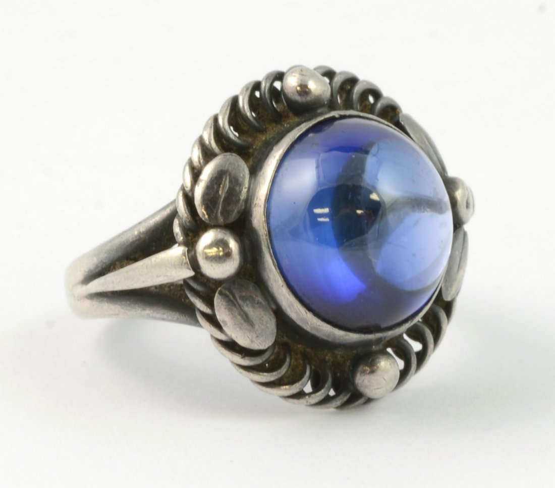 Georg Jensen Denmark sterling & labradorite ring, mark (1 of 8)