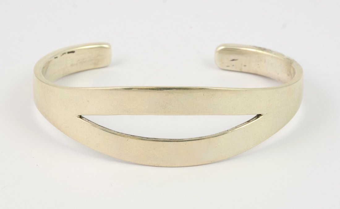 Allan Adler hand hammered sterling cuff bracelet, (1 of 4)