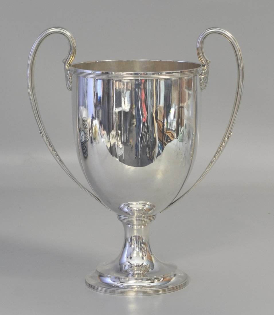 Howard & Co Magnum Chiller, Massive 12 Pint Solid: Howard & Co Magnum Chiller, Massive 12 Pint Solid Silver Wine Cooler in Two-Handle Trophy-Form, Antique Hotel-Sized Champagne Bucket made for the Ringing in of the 20th Century, Marked Howard & Co Ste