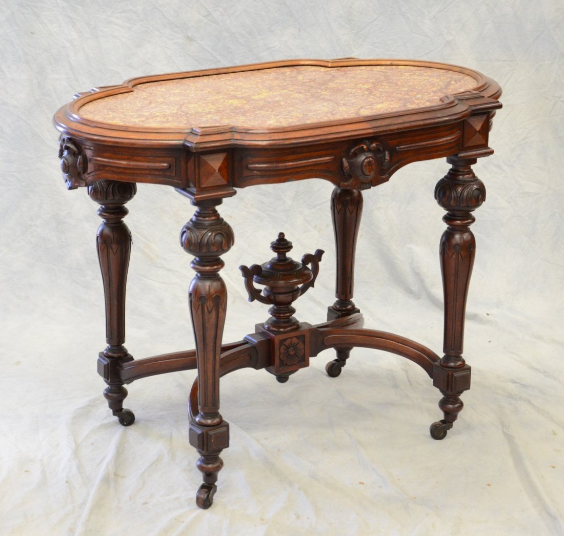Carved walnut Renaissance Revival Victorian turtle (1 of 3)