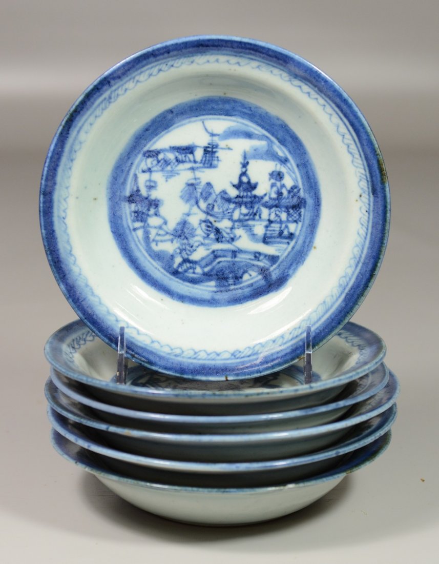 (6) Chinese Export porcelain Canton pattern shallow (1 of 7)